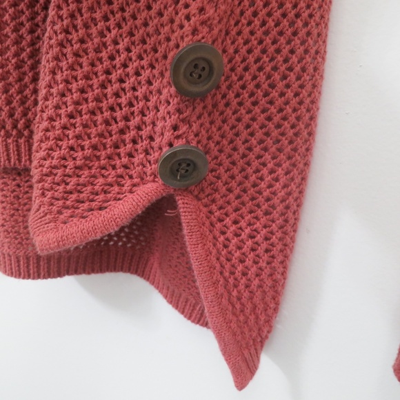 Mesh Crochet Open Knit Tunic Sweater in Soft Cherry Size 8 10 S/M Simply Noelle - Picture 2 of 7